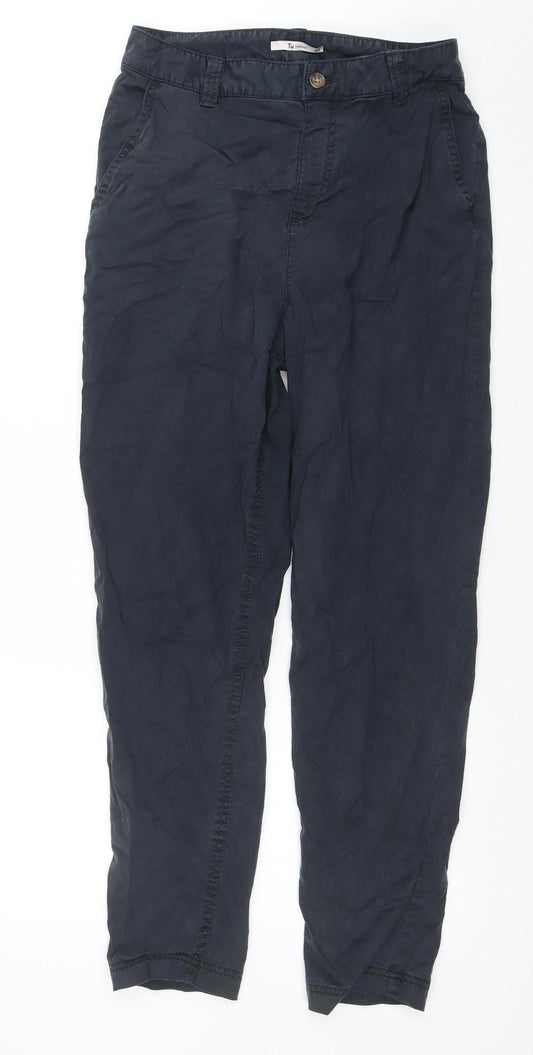 Tu Women Black 10S Chino Twill Stretch Tapered Trousers