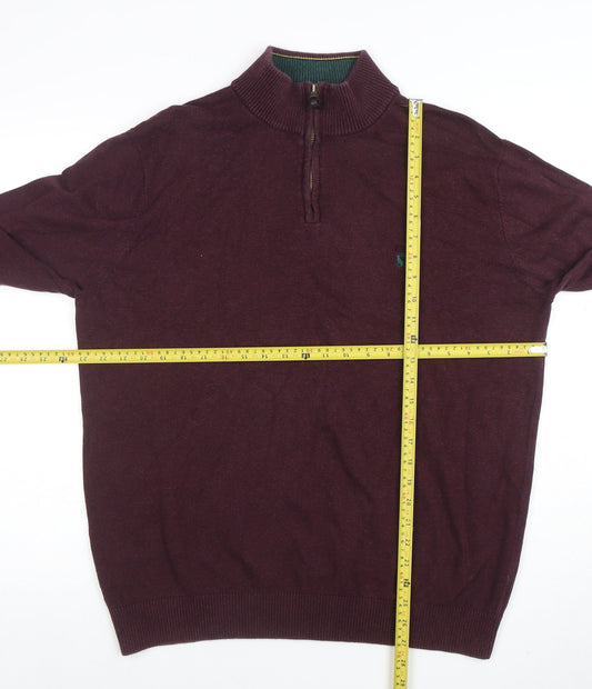 Mens UK Size XL Joules Purple 1/4 Zip Jumper