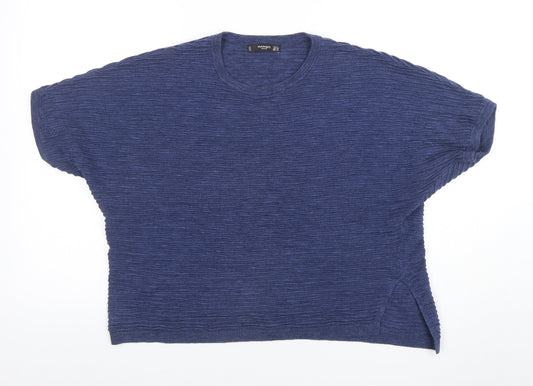 Womens UK Size XS Mango Blue Basic T-Shirt
