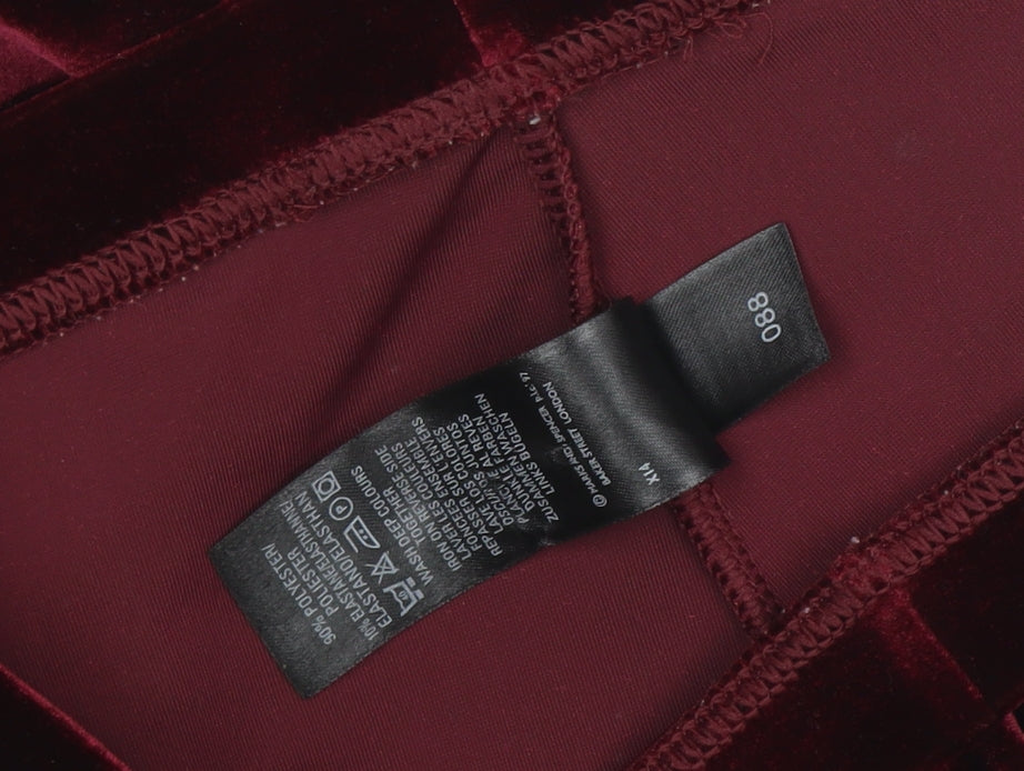 Womens UK Size 12 Marks and Spencer Slim Fit Leggings Red Trousers