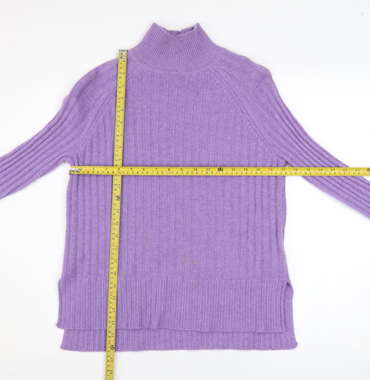 Marks and Spencer Autograph Women Purple XS Roll Neck Cashmere Jumper