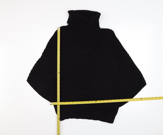 Womens UK Size M/L Boohoo Black Cape Jumper