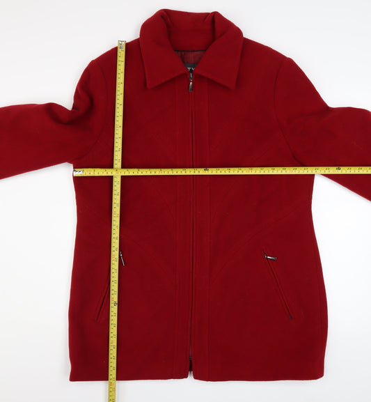 Womens UK Size 14 Style Red Overcoat