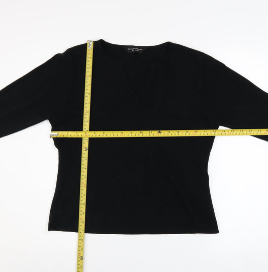 Dorothy Perkins Women's Black V-Neck Knit Jumper Size 14