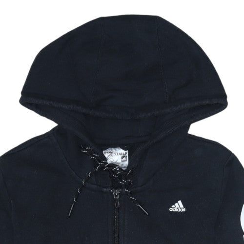 Womens UK Size XS adidas Black Full Zip Hoodie