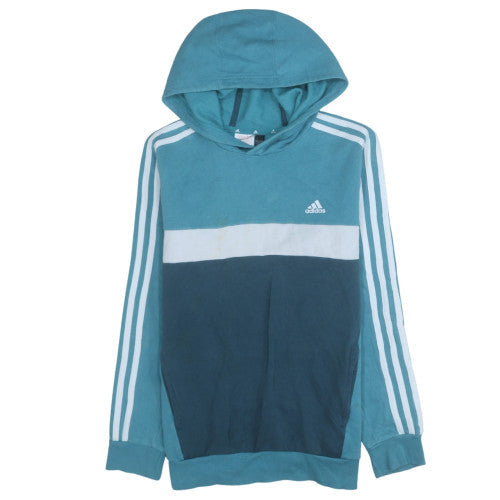 Additional front view of Adidas boys’ blue hooded pullover hoodie 164 long sleeve sweatshirt