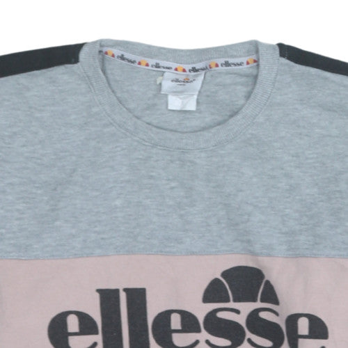 Womens UK Size S ellesse Grey Pullover Sweatshirt