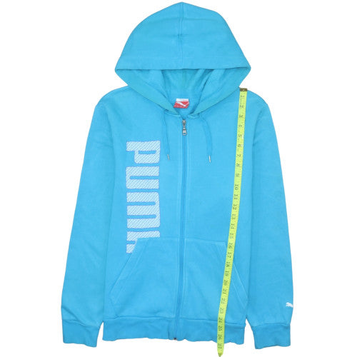 Mens UK Size M PUMA Blue Full Zip Hoodie