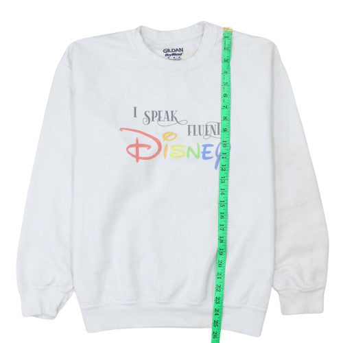 Womens UK Size M Gildan White Pullover Sweatshirt