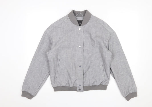 Womens UK Size 6 NEXT Grey Bomber Jacket