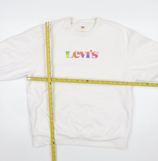 Mens UK Size M Levi's White Pullover Sweatshirt