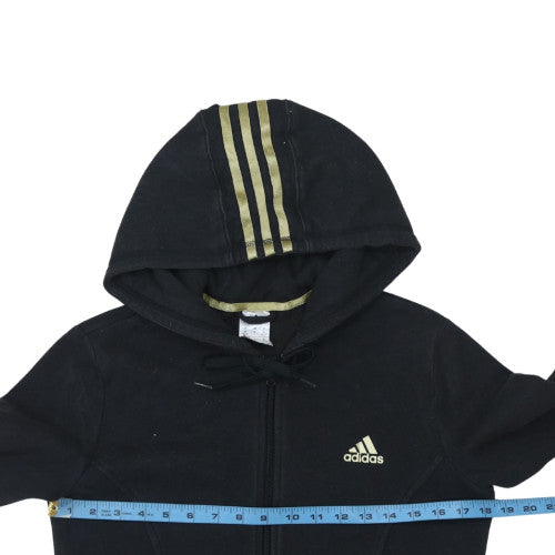 Womens UK Size 12-14 adidas Black Full Zip Hoodie