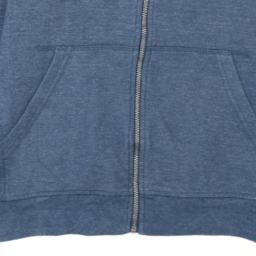 Mens UK Size M Quiksilver Blue Full Zip Hoodie
