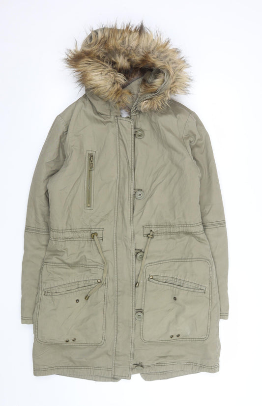 Womens UK Size 10 NEXT Green Parka Coat