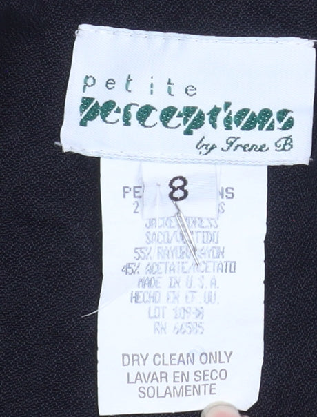 Womens UK Size 8 Petite Perceptions Black Overcoat