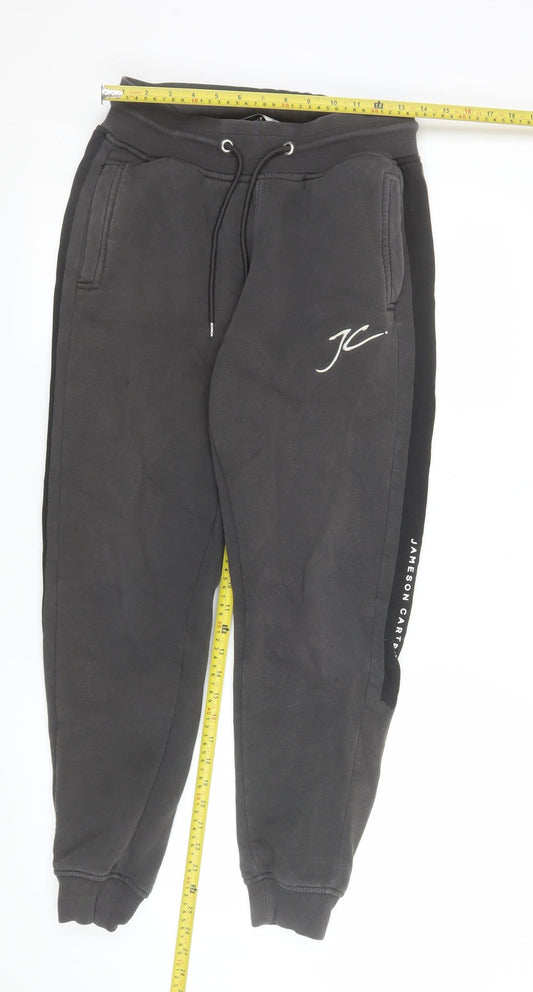 Mens UK Size M Jameson Carter Regular Fit Jogger Black Trousers