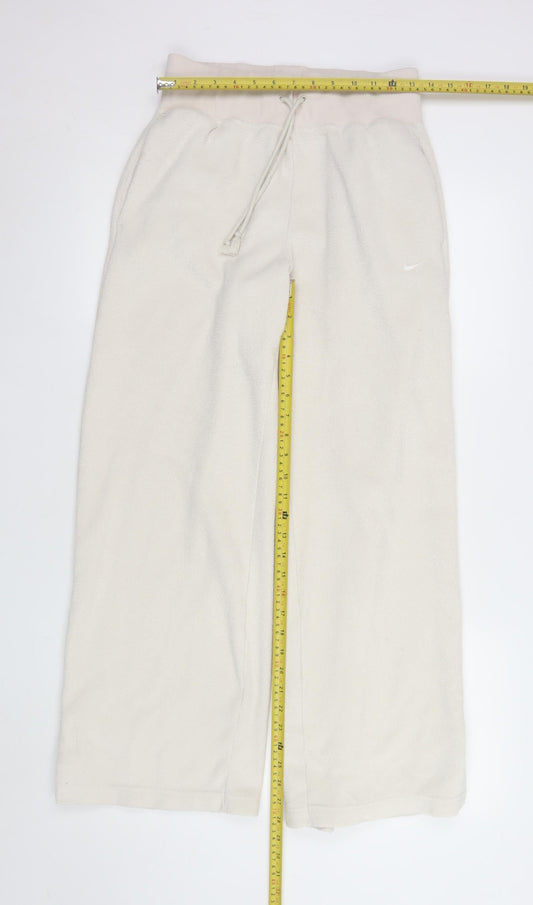 Womens UK Size S Nike Relaxed Fit Sweatpants Beige Trousers