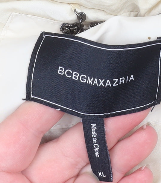 Additional view of BCBGMAXAZRIA Women's Ivory XL Puffer Hooded Waistcoat Gilet