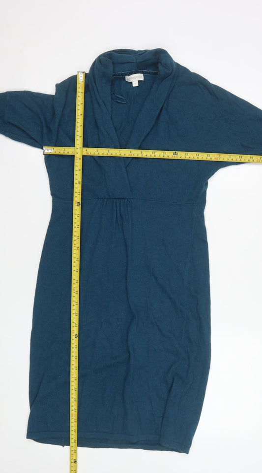 Monsoon Women’s Blue Knit Cowl Neck Sweater Dress Size S