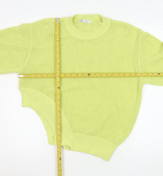 Womens UK Size S Zara Yellow Pullover Jumper