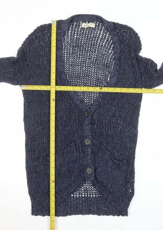 Womens UK Size XS Hollister Blue Cardigan Jumper