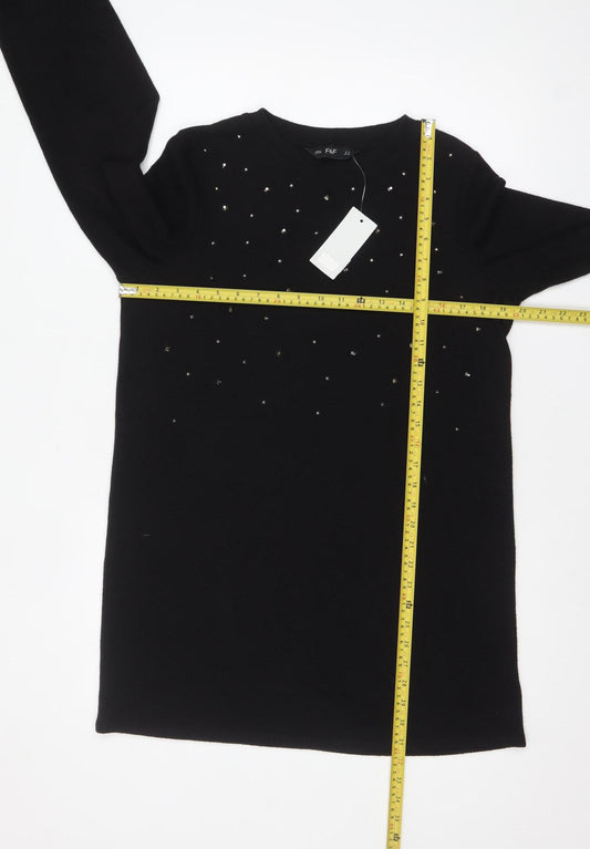 Womens UK Size 10 F&F Black Pullover Jumper