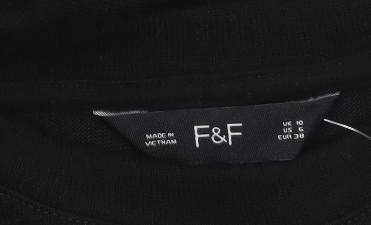 Womens UK Size 10 F&F Black Pullover Jumper