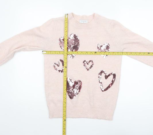 Womens UK Size S Papaya Pink Pullover Jumper