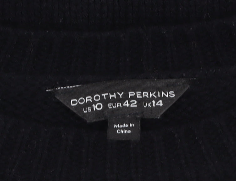 Womens UK Size 14 Dorothy Perkins Black Pullover Jumper