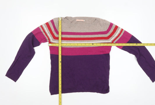 John Lewis Women’s Multicoloured Striped Crew Neck Pullover Jumper Size 10
