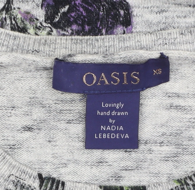 Womens UK Size XS Oasis Grey Pullover Jumper