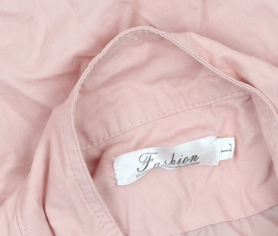 Womens UK Size 14 Fashion Pink Military Jacket