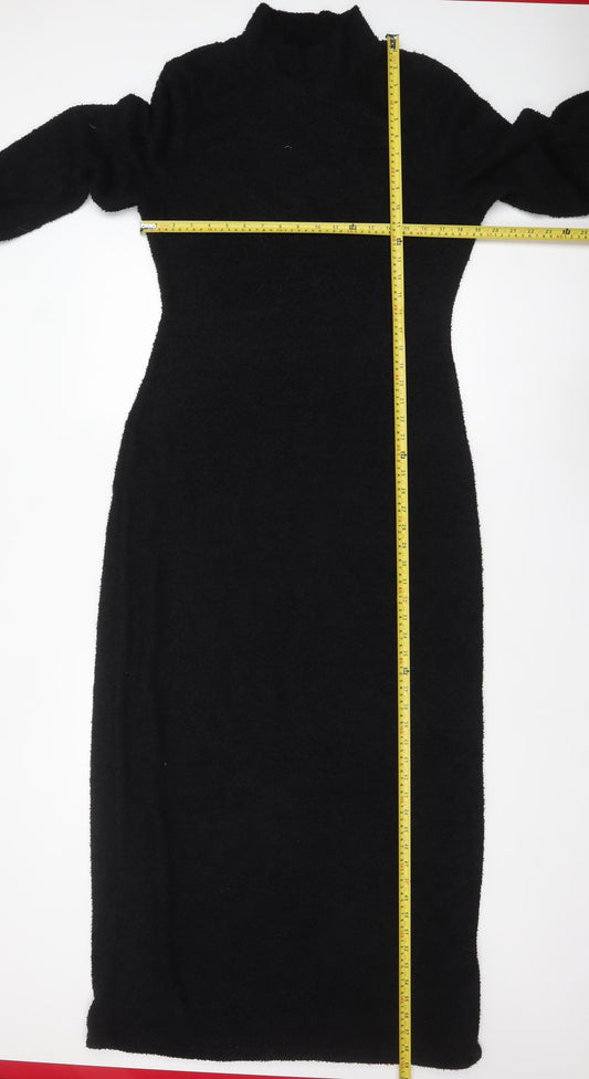 ASOS DESIGN Women’s Black Midi Bodycon Knit Dress Size 16