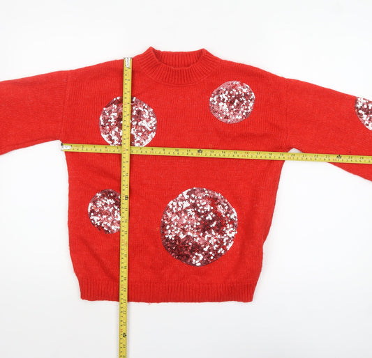 Womens UK Size S Marks and Spencer Red Pullover Jumper