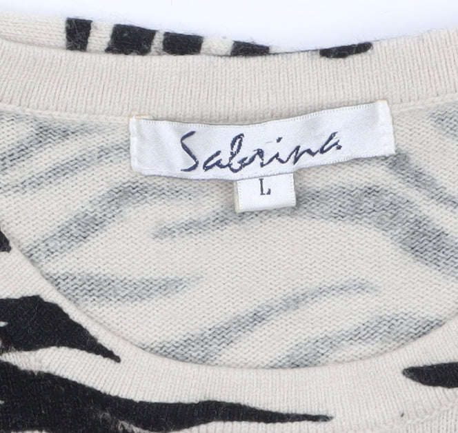 Womens UK Size L Sabrina Beige Pullover Jumper