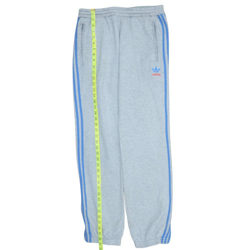 Adidas Men's Grey Track Pants S Regular Fit Elastic Waist