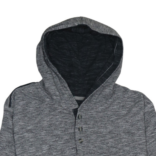 Mens UK Size L Lee Grey Henley Hoodie