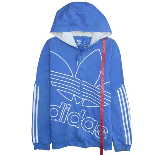 Mens UK Size M adidas Blue Full Zip Hoodie