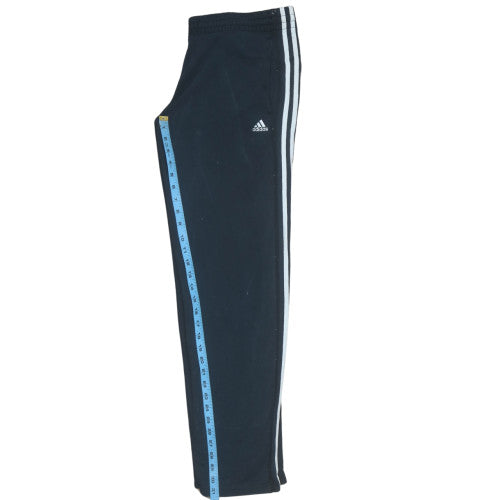 Adidas Men Black S Track Pants Fleece Regular Fit Side Stripe