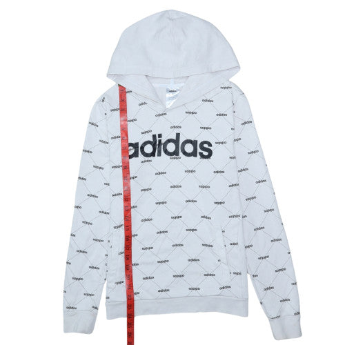 Womens UK Size 12 adidas White Pullover Hoodie