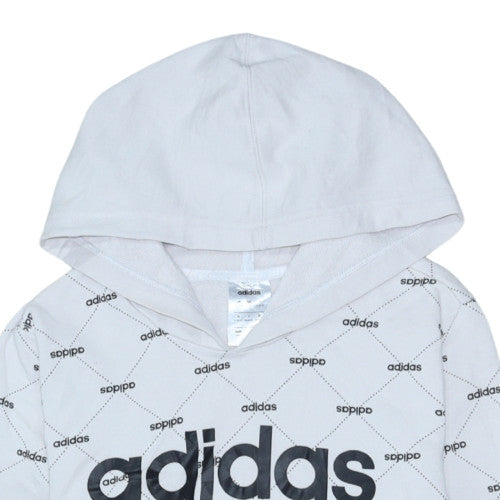 Womens UK Size 12 adidas White Pullover Hoodie
