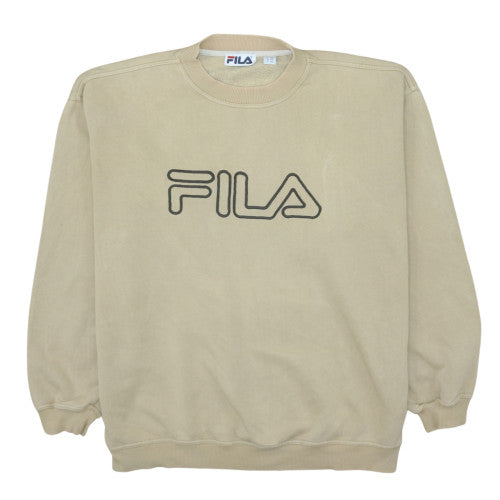 Mens UK Size 2XL FILA Beige Pullover Sweatshirt