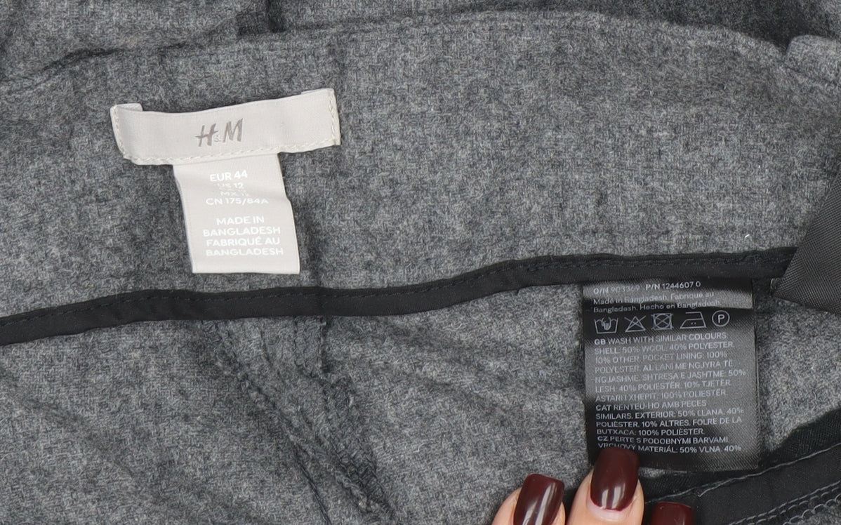 Womens UK Size 16 H&M Regular Fit Business Casual Workwear Grey Trousers