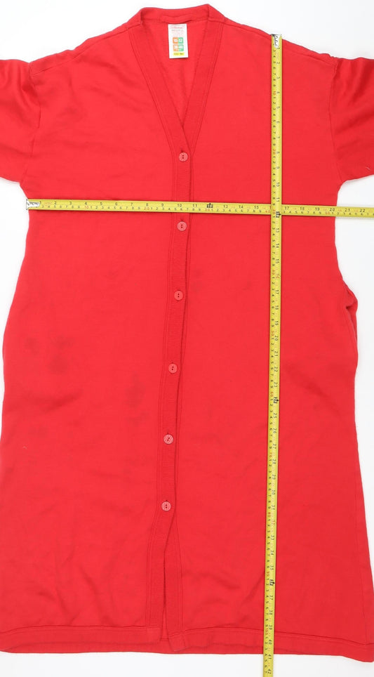 Womens UK Size 10-12 Marks and Spencer Red Cardigan Jumper