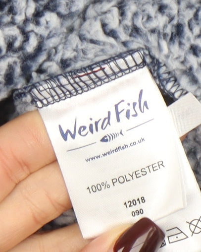 Womens UK Size 12 Weird Fish Blue Pullover Hoodie