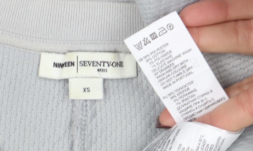 Womens UK Size XS Ninmeen Seventyseven Paris Grey Pullover Sweatshirt