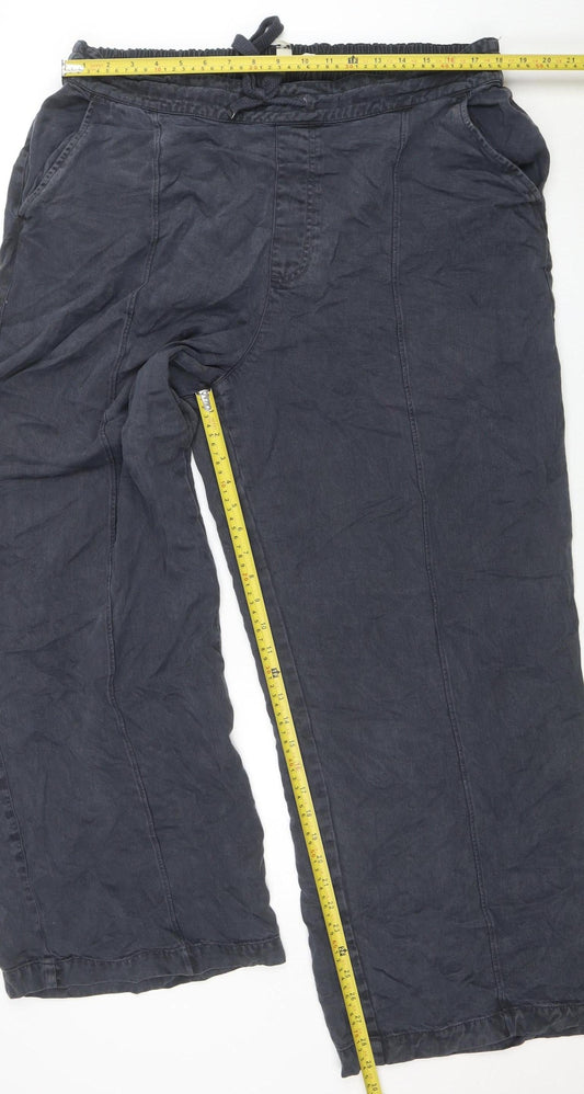 Womens UK Size 18 River Island Relaxed Fit Casual Trousers Blue Trousers