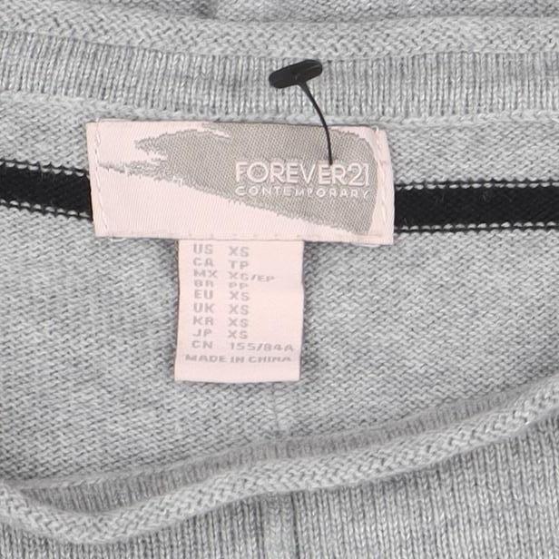 Womens UK Size XS FOREVER 21 Grey Pullover Jumper
