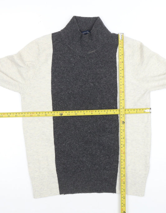 French Connection Women’s Grey Roll Neck Wool Jumper Size L