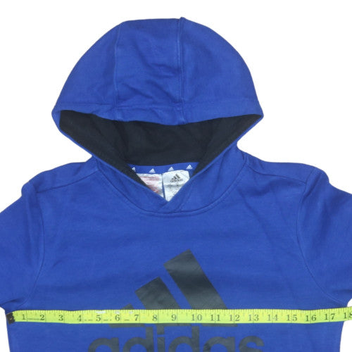 Boys UK Size 11-12 Years adidas Blue Pullover Hoodie